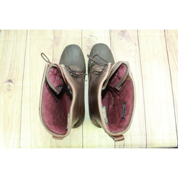 LL Bean Brown Leather Lace Up Gore-Tex Insulated Hunting Duck Boots Size 14 M - Picture 6 of 11